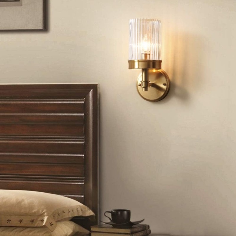Nicky Vintage Cylinder Transparent Glass Wall Light