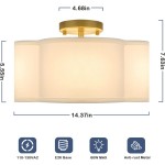 Lisi Modern Fabric Semi Flush Mount Ceiling Light