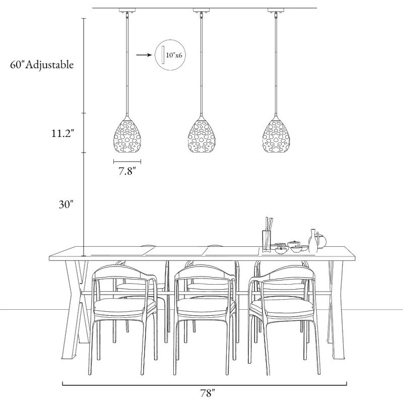 Goad Modern Teardrop Ripple Glass Pendant Light