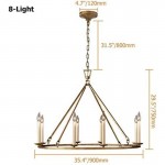 Jock French Gold Wagon Wheel Candle-Shaped Metal Chandelier