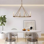 Jock French Gold Wagon Wheel Candle-Shaped Metal Chandelier