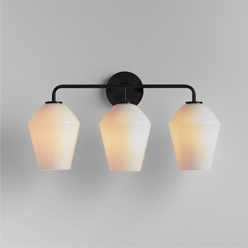 Konig Minimalist 3-Light Brass Glass Wall Light