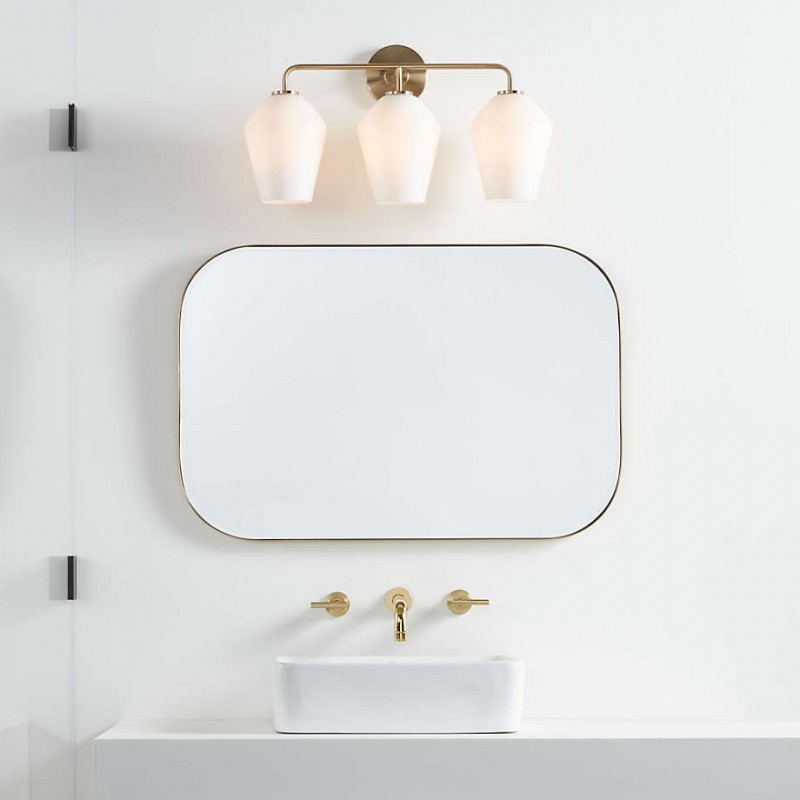 Konig Minimalist 3-Light Brass Glass Wall Light