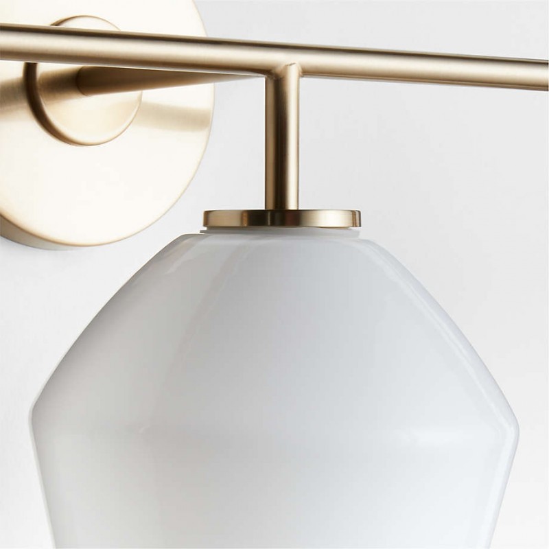 Konig Minimalist 3-Light Brass Glass Wall Light