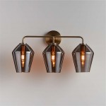 Konig Minimalist 3-Light Brass Glass Wall Light