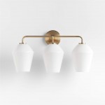 Konig Minimalist 3-Light Brass Glass Wall Light