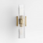 Joanna Modern 2/3 Light Ribbed Fluted Glass Wall Light