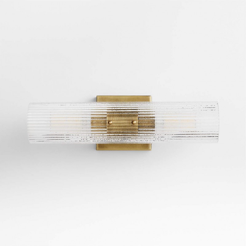 Joanna Modern 2/3 Light Ribbed Fluted Glass Wall Light