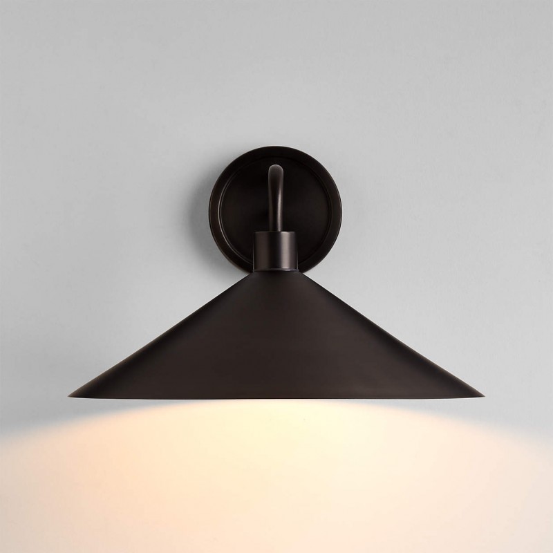 Kemp Industrial Black Brass Metal Indoor/Outdoor Wall Light