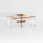 Luke Luxury 4-Light Textured Cast Glass Flush Mount Ceiling Light