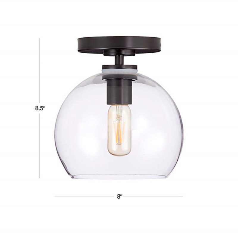 Pawson Minimalist Round Glass Brass Flush Mount Ceiling Light