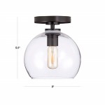 Pawson Minimalist Round Glass Brass Flush Mount Ceiling Light