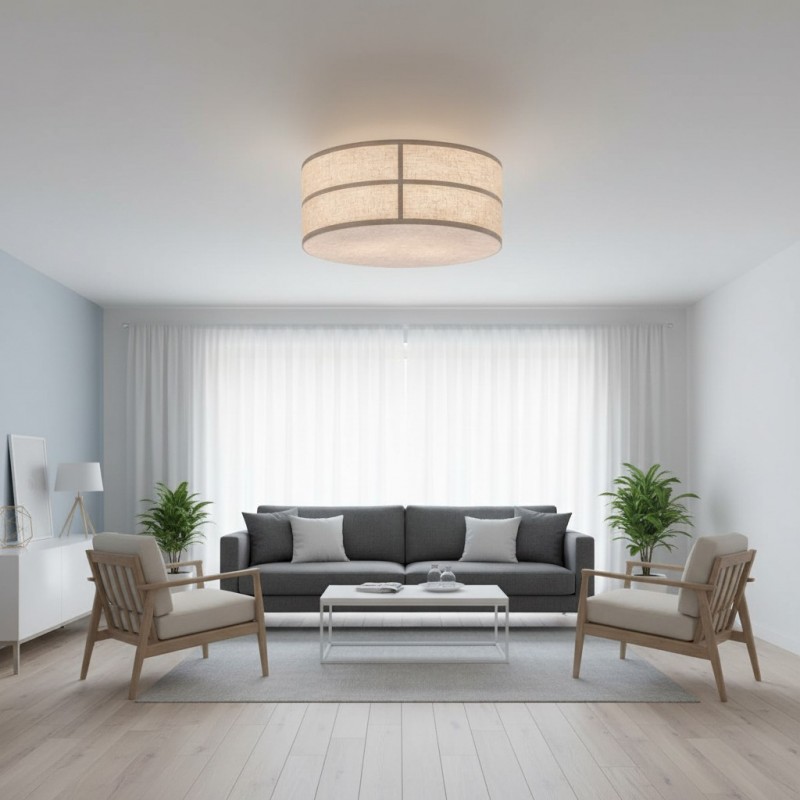 Sophie Japanese Linen Lantern Ceiling Light