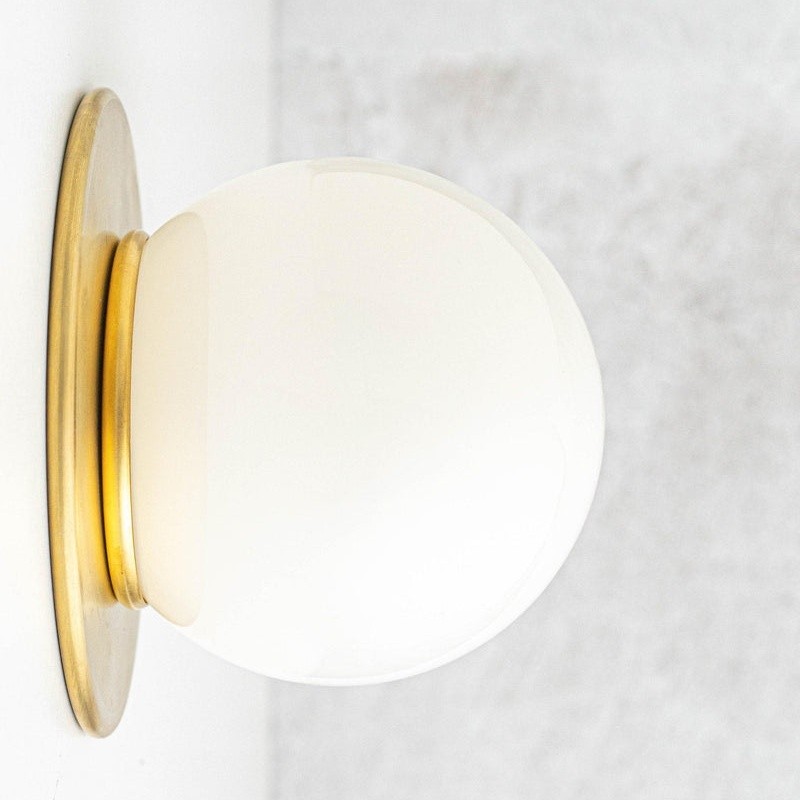 Oliver Vintage Glass Globe Flush Mount Wall Light