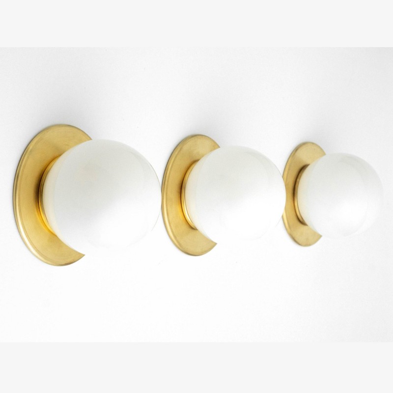 Oliver Vintage Glass Globe Flush Mount Wall Light