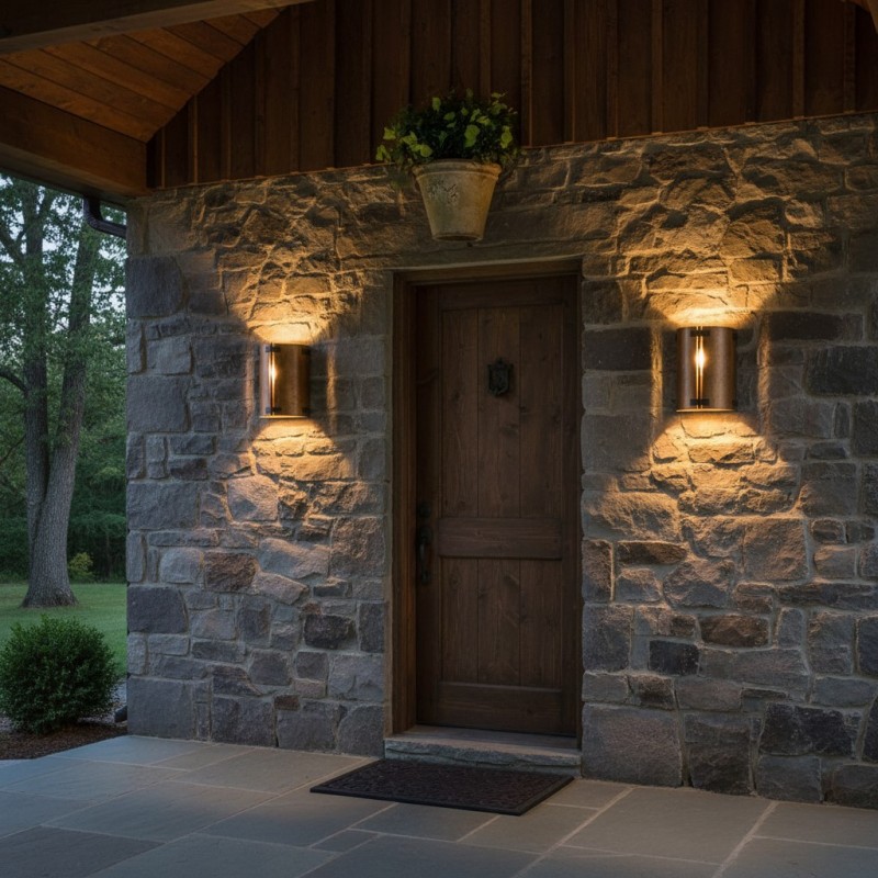 Zoe Industrial Rustic Bronze Cylindrical Metal Wall Sconce