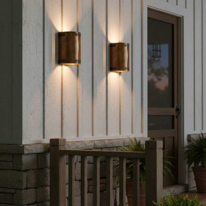 Zoe Industrial Rustic Bronze Cylindrical Metal Wall Sconce
