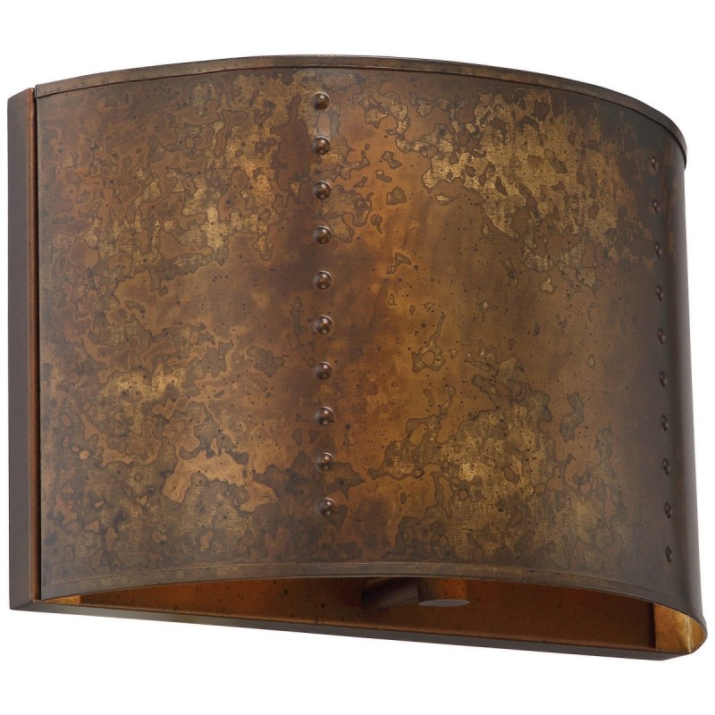 Sharon Industrial Textured Curve Brass Wall Light
