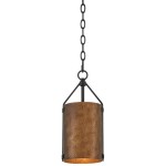 Grange Industrial Rustic Bronze Cylinder Pendant Light