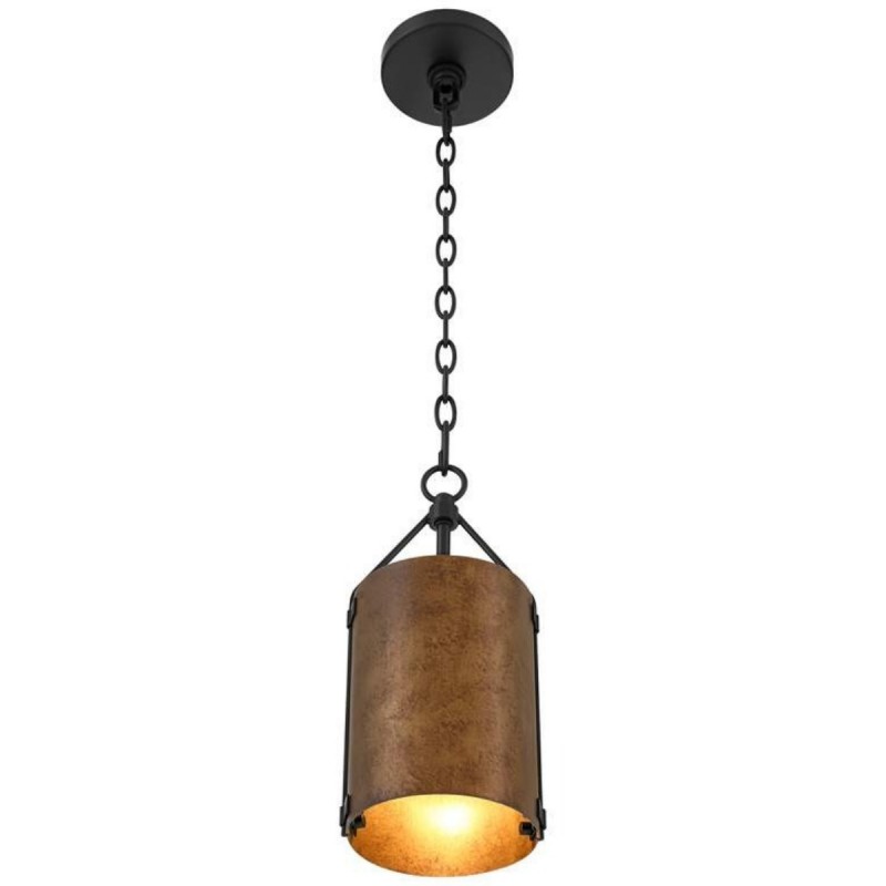 Grange Industrial Rustic Bronze Cylinder Pendant Light