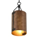 Grange Industrial Rustic Bronze Cylinder Pendant Light