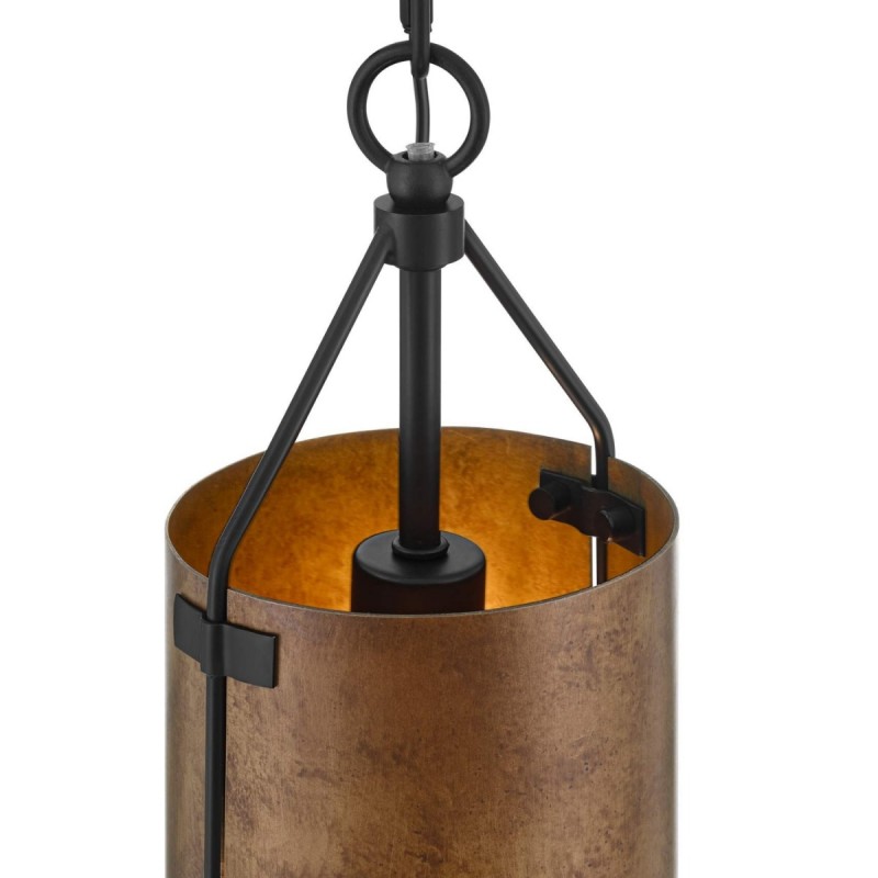 Grange Industrial Rustic Bronze Cylinder Pendant Light