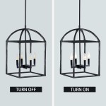 Burberry Industrial 4-Light Lantern Iron Pendant Light
