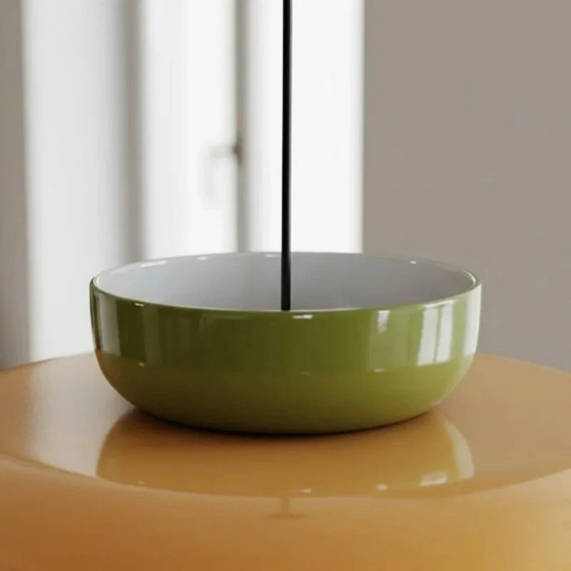 Smith Modern Nordic Bauhaus Macarons Bowl Shade Ceramic Pendant Light