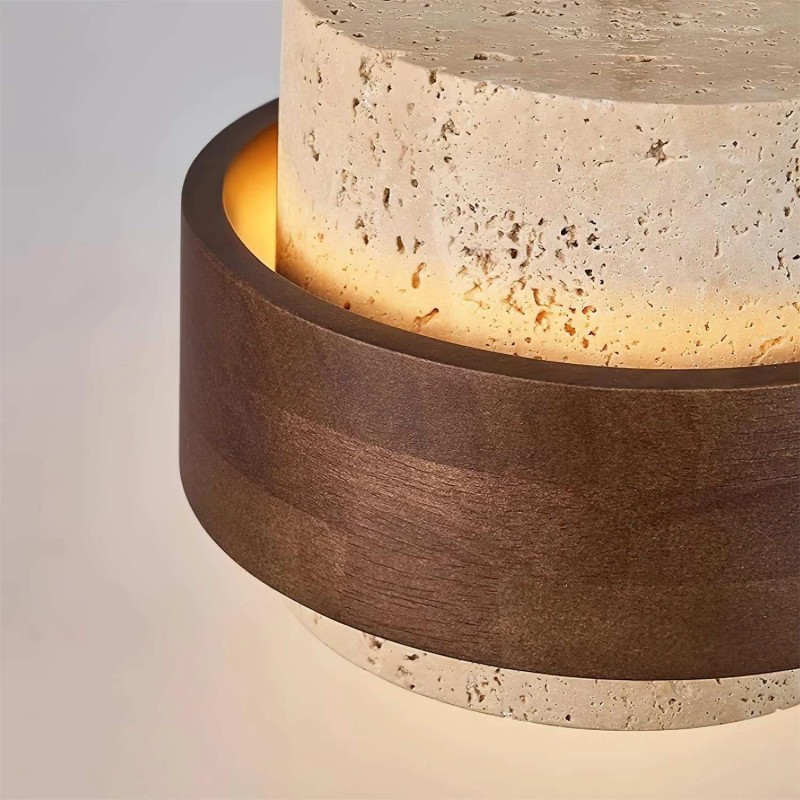 Timothy Wabi Sabi Natural Cylindrical Travertine Wall light