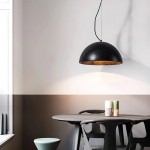 Quant Minimalist Natural Dome Yellow Travertine Pendant Light