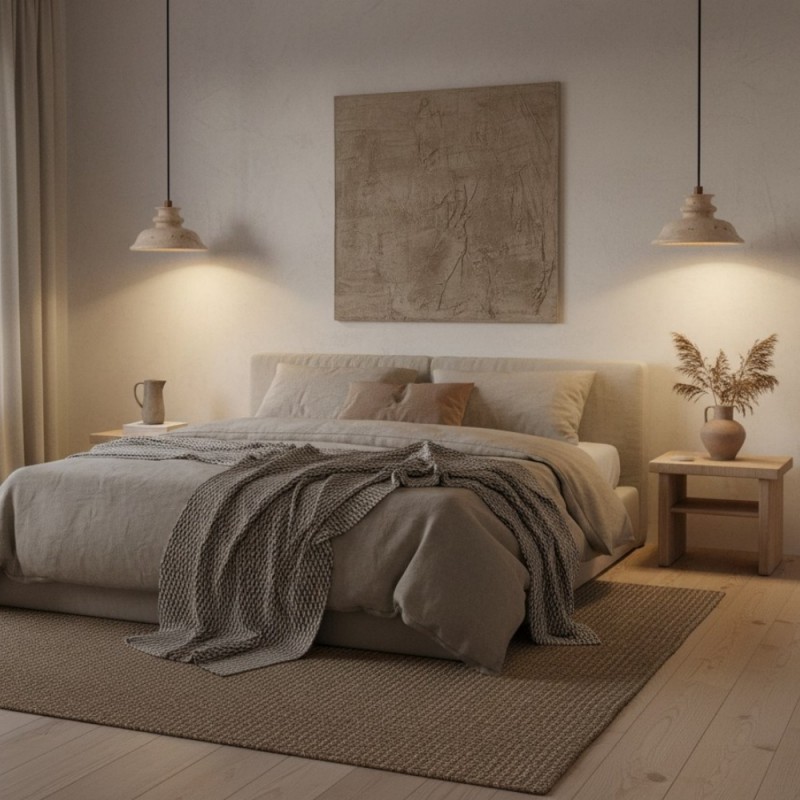 Jones Wabi Sabi Natural Sculpted Travertine Pendant Lamp