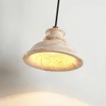 Jones Wabi Sabi Natural Sculpted Travertine Pendant Lamp