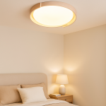 Jonathan Minimalist Round Travertine Stone Flush Mount Ceiling Light