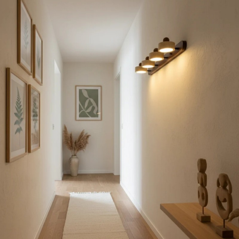 Macdonald Wabi Sabi Natural Travertine Adjustable Heads Wall Lamp