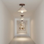 Katharine Minimalist Cone Shade Travertine Ceiling Lamp