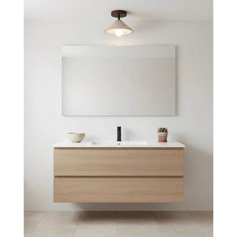 Katharine Minimalist Cone Shade Travertine Ceiling Lamp