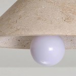 Katharine Minimalist Cone Shade Travertine Ceiling Lamp