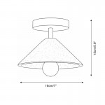 Katharine Minimalist Cone Shade Travertine Ceiling Lamp