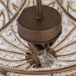 Ive Vintage Bronze Bowl 3-Light Crystal Semi Flush Ceiling Light