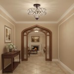 Kim Rustic Bronze 4-Light Crystal Semi-Flush Mount Ceiling Light