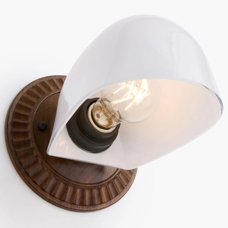 Pyrvyn Mid-Century Modern Milk Glass Shade Wall Sconce