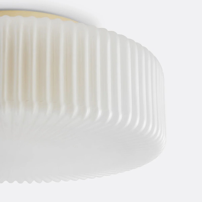 Nymirra Modern Ribbed Glass Flush Mount Ceiling Light