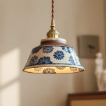 Louis Cream Stained Glass Globe Pendant Light