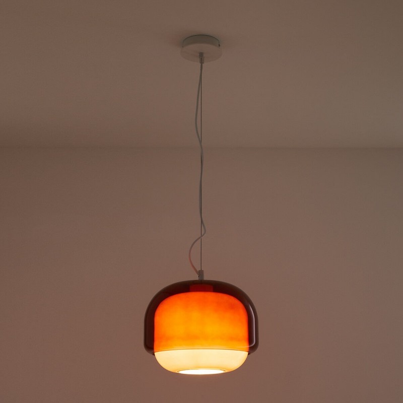 Vexlynn Scandinavian Round Dual-Layer Tinted Glass Pendant Light