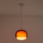 Vexlynn Scandinavian Round Dual-Layer Tinted Glass Pendant Light