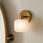 Drusilla Mid Century Modern Aged Brass Looped Arm Vanity Light