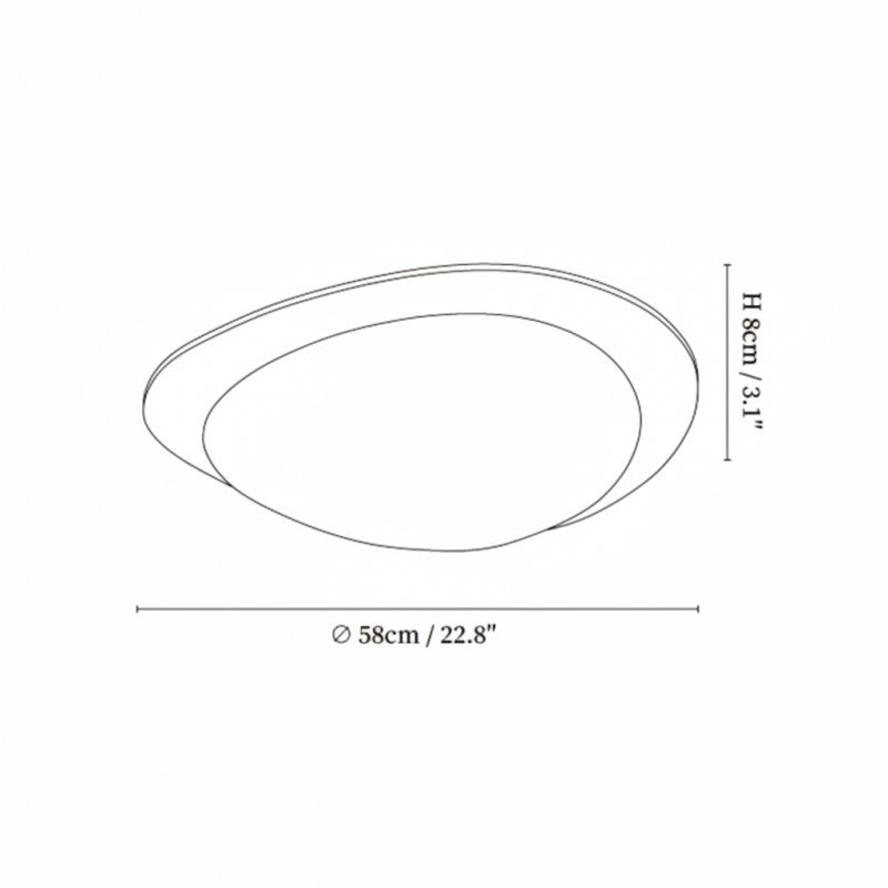 Zephyriel Nordic LED Walnut Pebble Ceiling Light