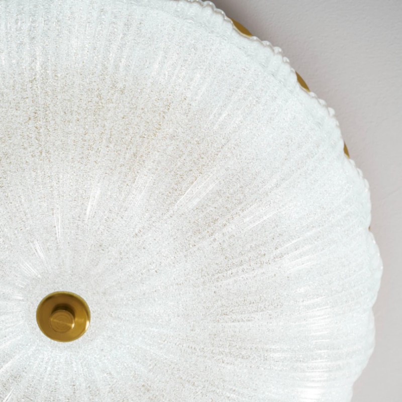Caladri French Round Ripple LED Glass Ceiling Light