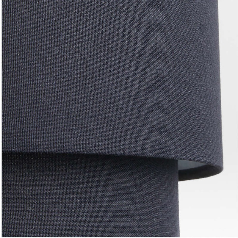 Virelai Modern Linen Double Drum Pendant Light