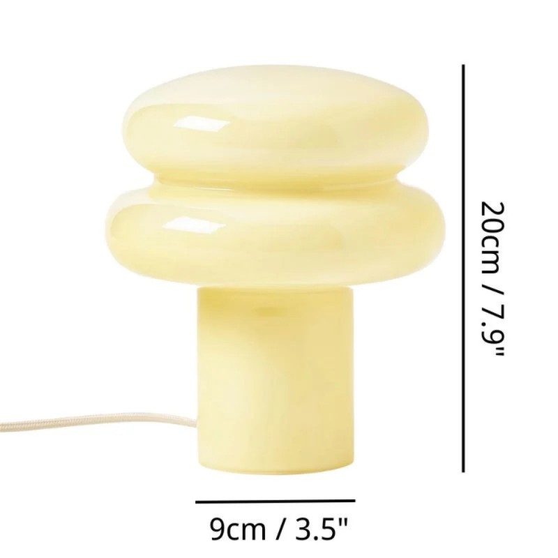 Nymeros Scandinavian Glass Mushroom Table Lamp